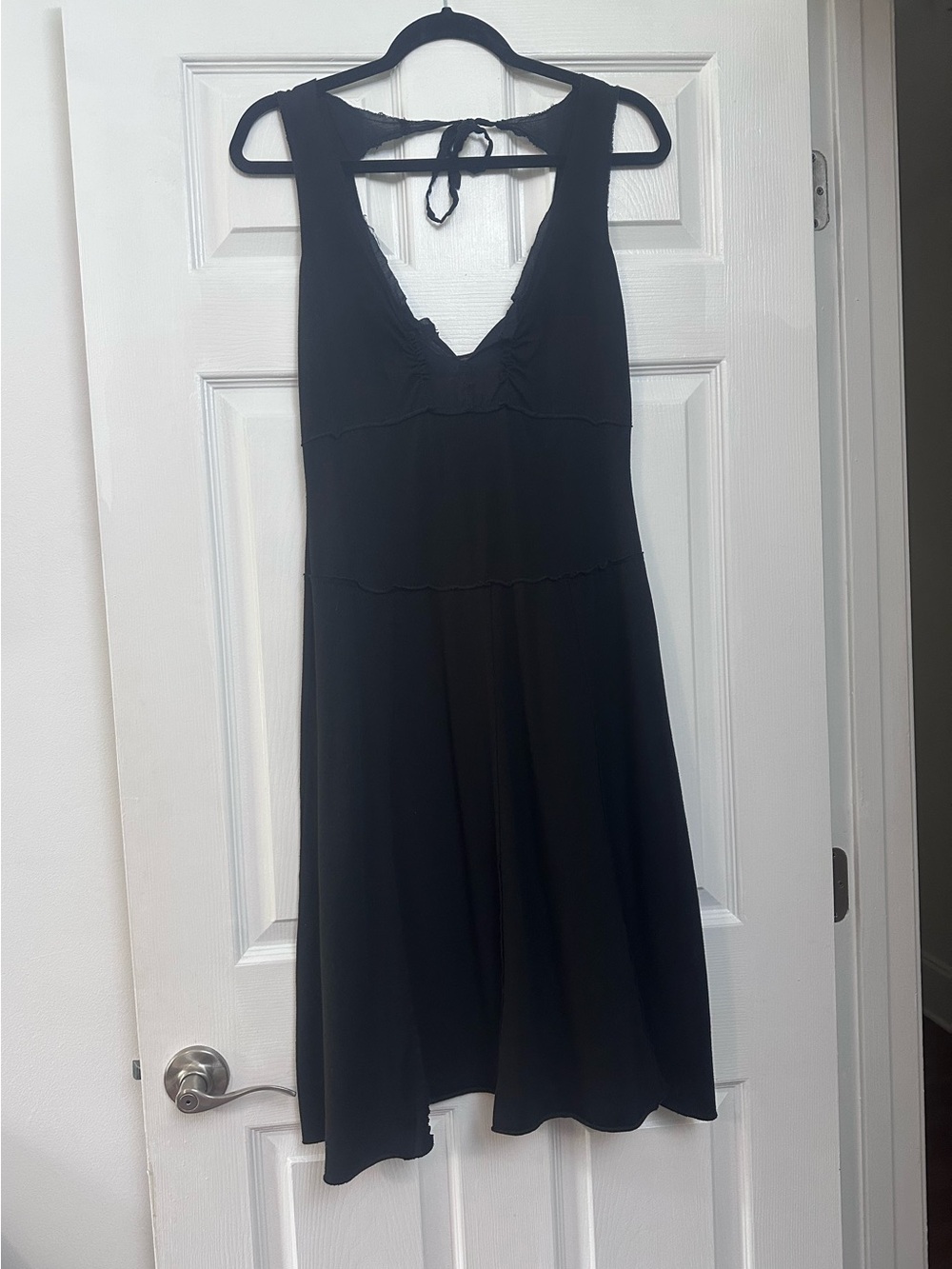 free people black mini dress open back Black Size Medium V neck